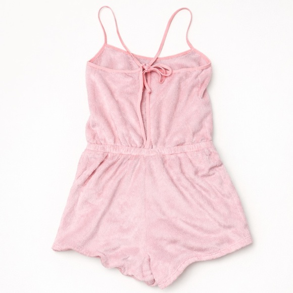 Mapalé Pink Terry Romper Y2K Lounge Pajamas Size L - Picture 2 of 3